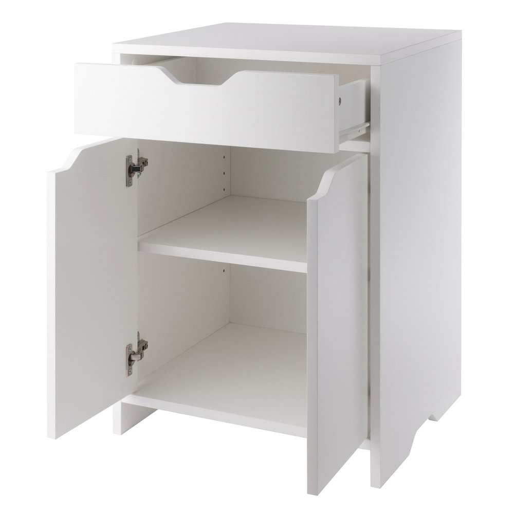 Nova 1-Drawer Storage Cabinet, White. Picture 2