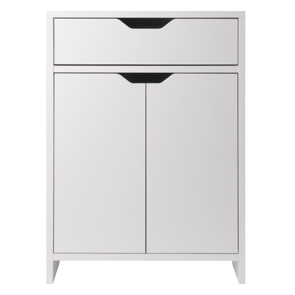 Nova 1-Drawer Storage Cabinet, White. Picture 3