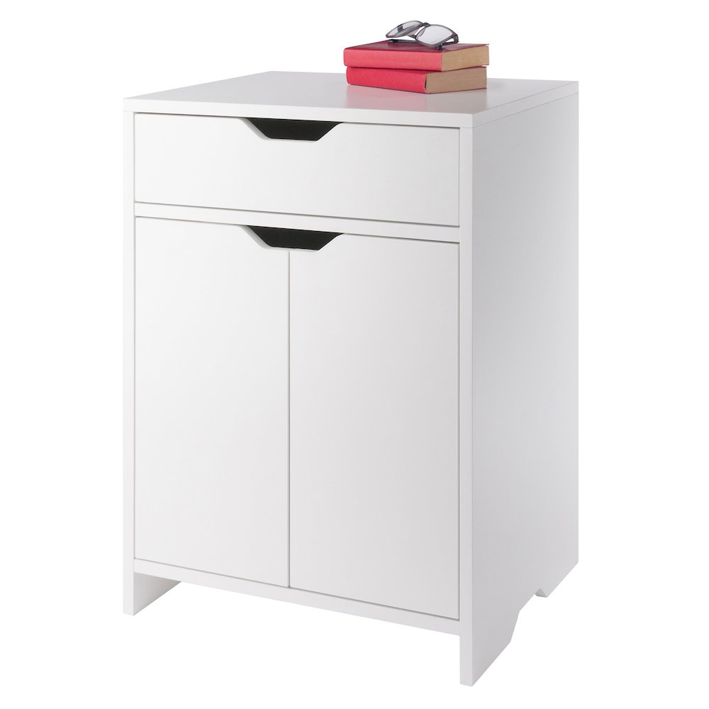 Nova 1-Drawer Storage Cabinet, White. Picture 13