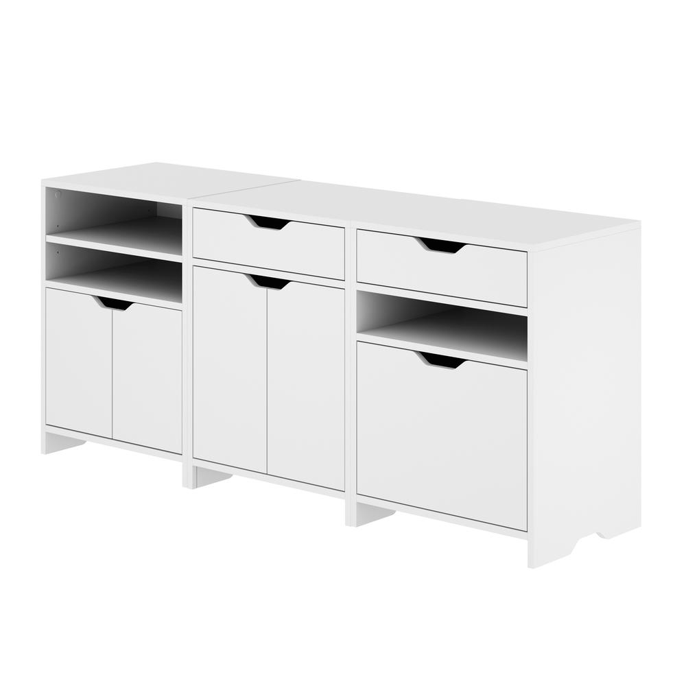 Nova 3-Pc Storage Cabinet Set, White. Picture 2