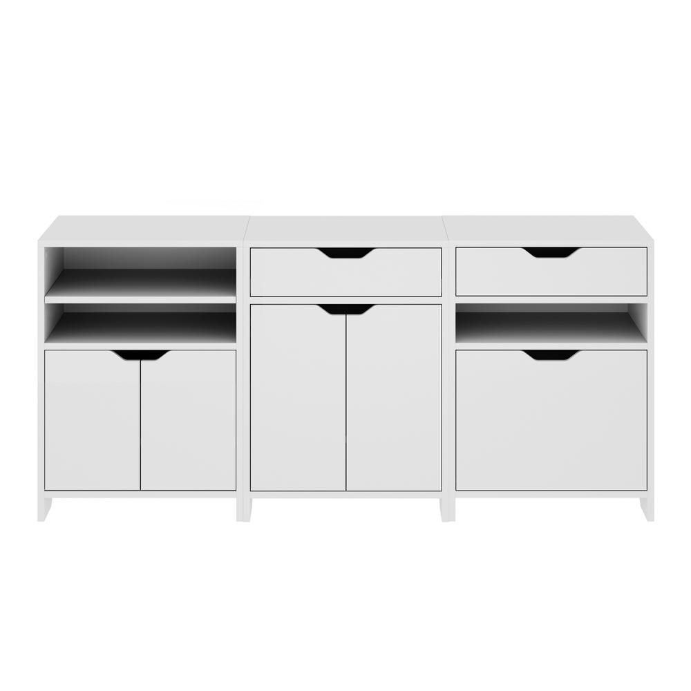 Nova 3-Pc Storage Cabinet Set, White. Picture 1