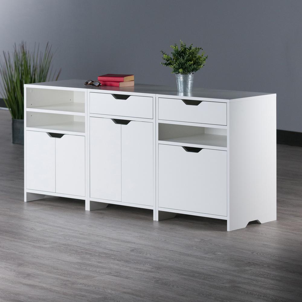 Nova 3-Pc Storage Cabinet Set, White. Picture 6