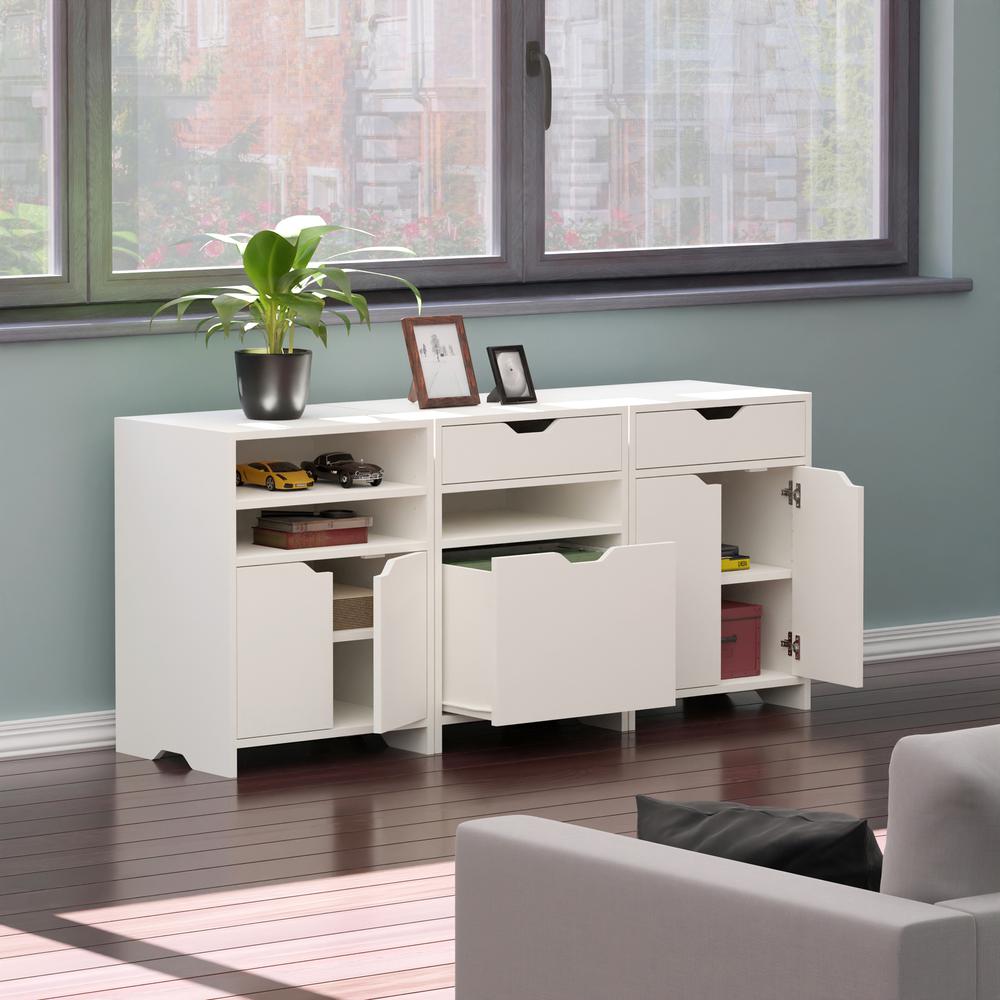 Nova 3-Pc Storage Cabinet Set, White. Picture 8