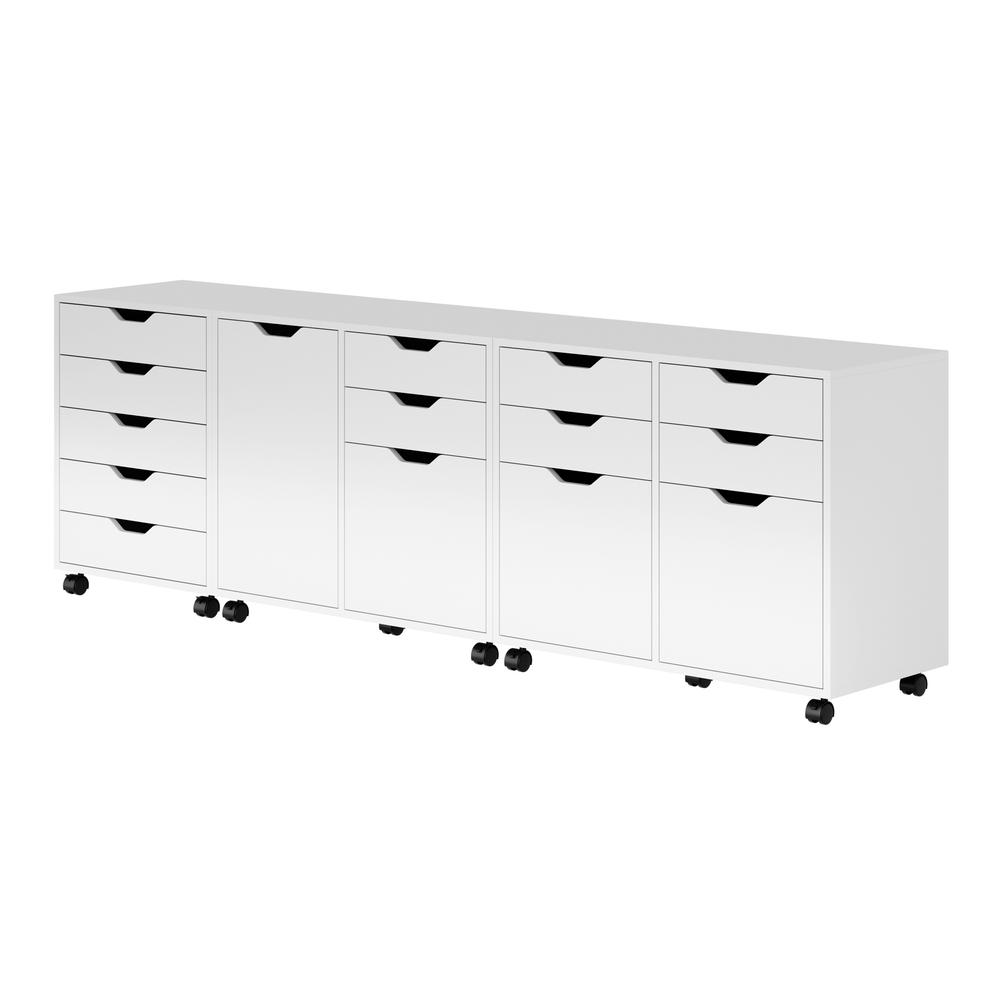Halifax 3-Pc Cabinet Set with File Drawer, White. Picture 1