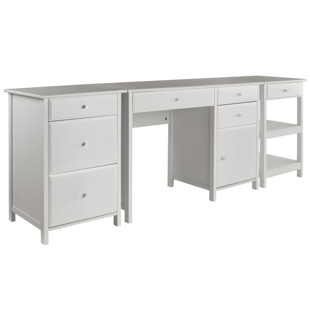Delta 3-Pc Home Office Desk Set, White. Picture 1