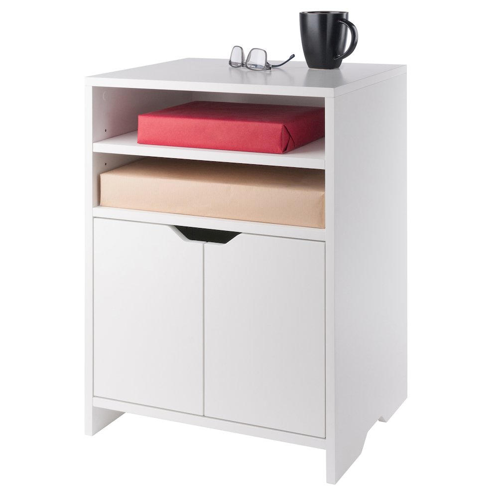 Nova Open Shelf Storage Cabinet, White. Picture 13
