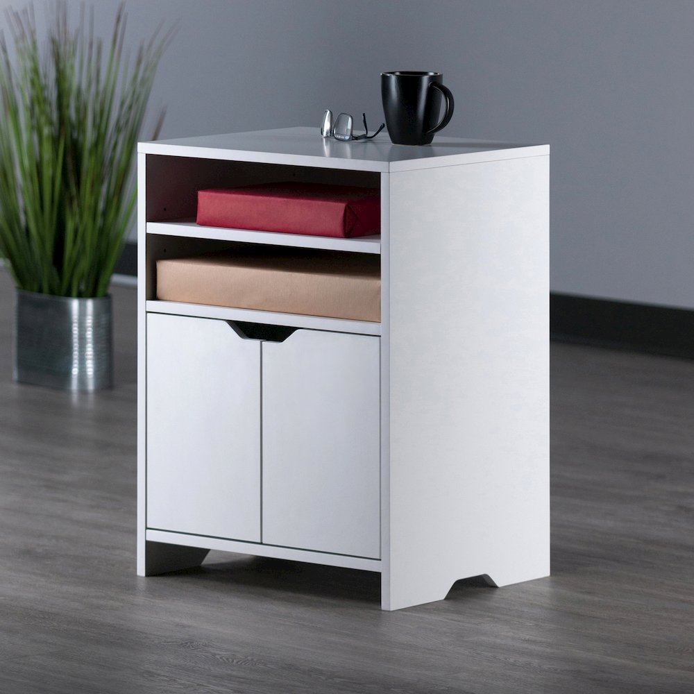 Nova Open Shelf Storage Cabinet, White. Picture 6