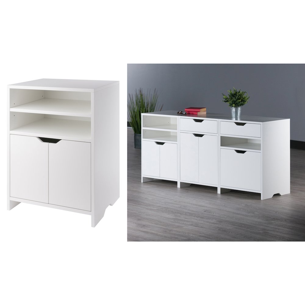 Nova Open Shelf Storage Cabinet, White. Picture 8