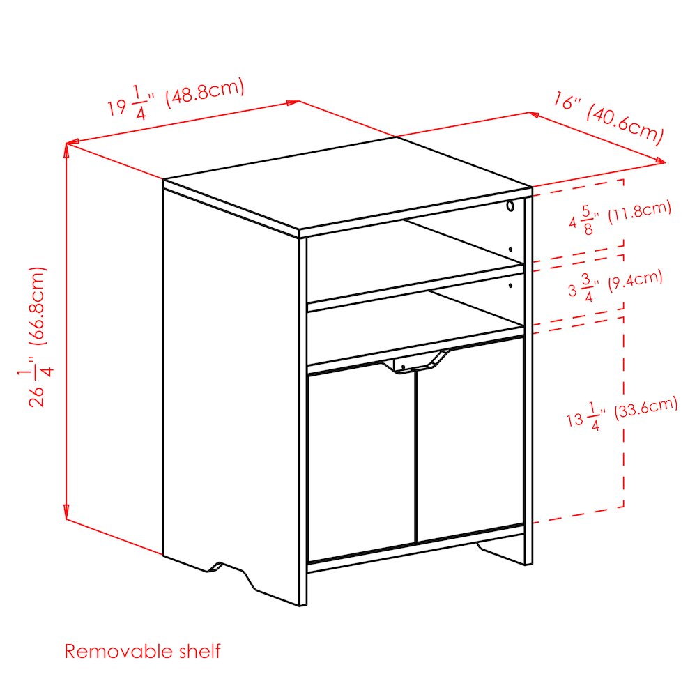 Nova Open Shelf Storage Cabinet, White. Picture 10