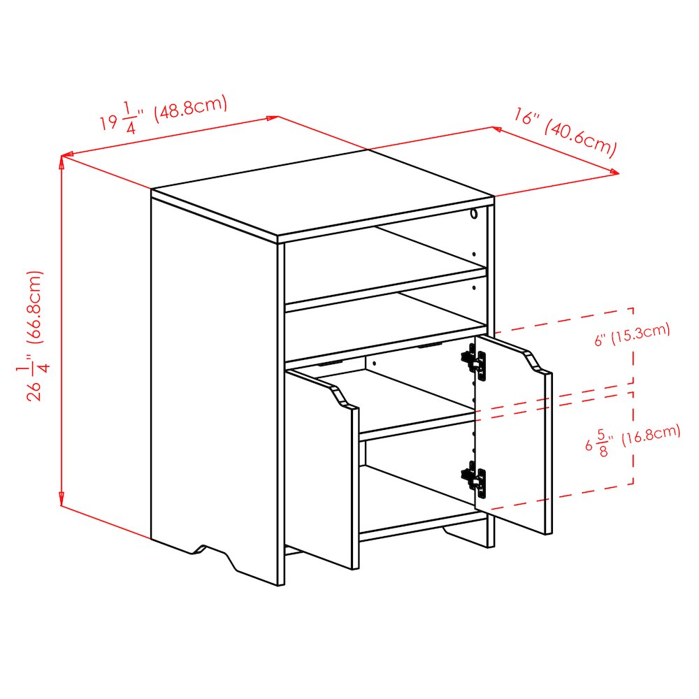 Nova Open Shelf Storage Cabinet, White. Picture 11