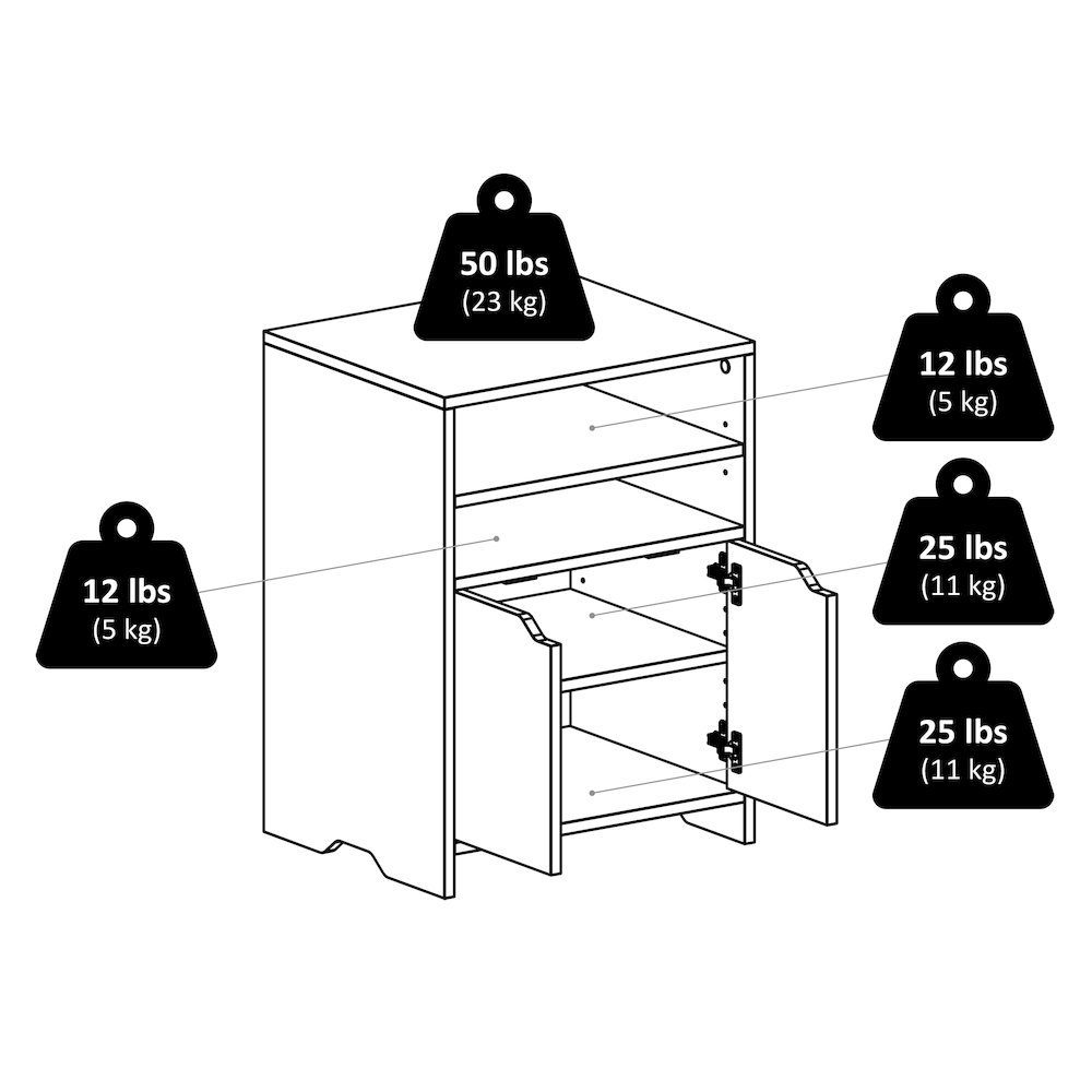Nova Open Shelf Storage Cabinet, White. Picture 12
