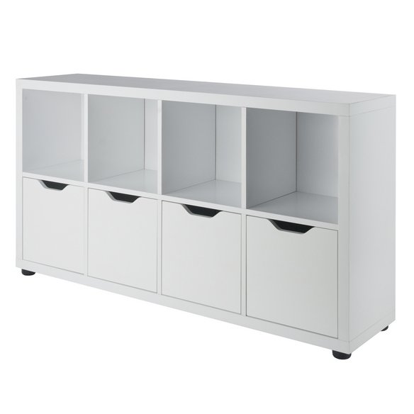 Julian 2x4 Storage Cabinet, White. Picture 1
