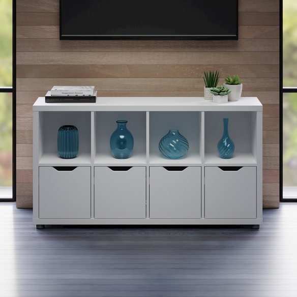 Julian 2x4 Storage Cabinet, White. Picture 4
