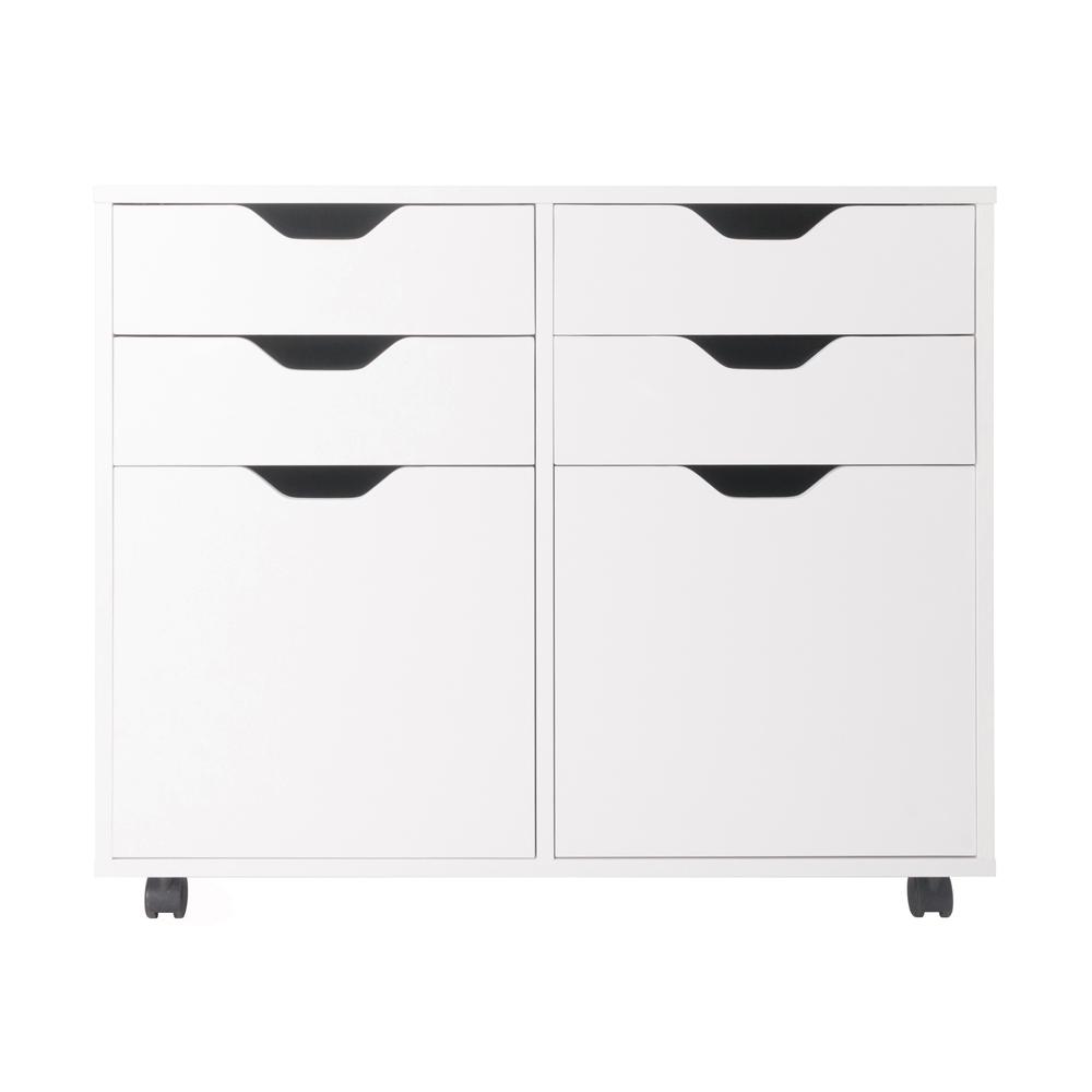 Halifax 2 Section Mobile Storage Cabinet, White. Picture 3