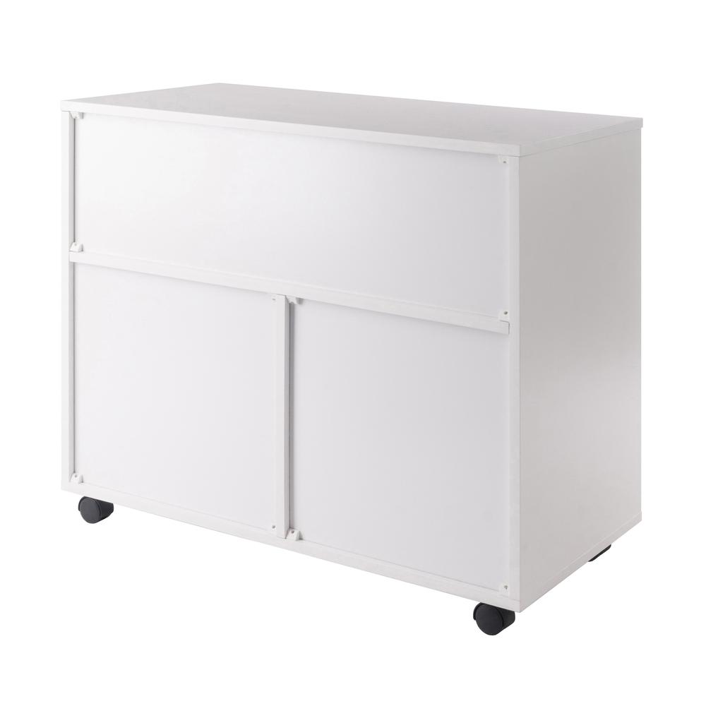 Halifax 3 Section Mobile Storage Cabinet, White. Picture 6