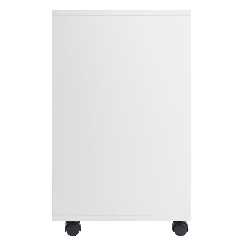 Norfolk 6 Bins, 2 Drawer Mobile Cabinet, White Finish. Picture 2