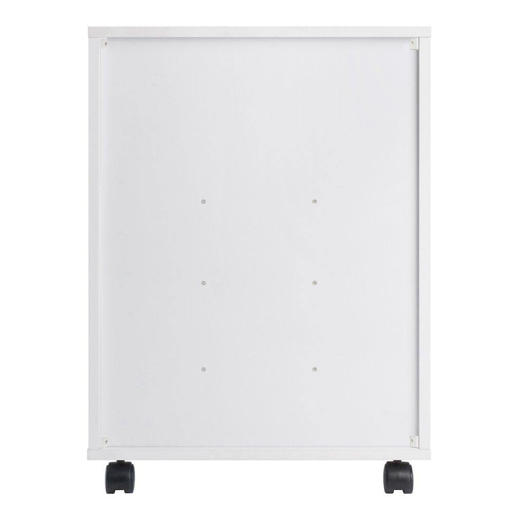 Norfolk 6 Bins, 2 Drawer Mobile Cabinet, White Finish. Picture 3