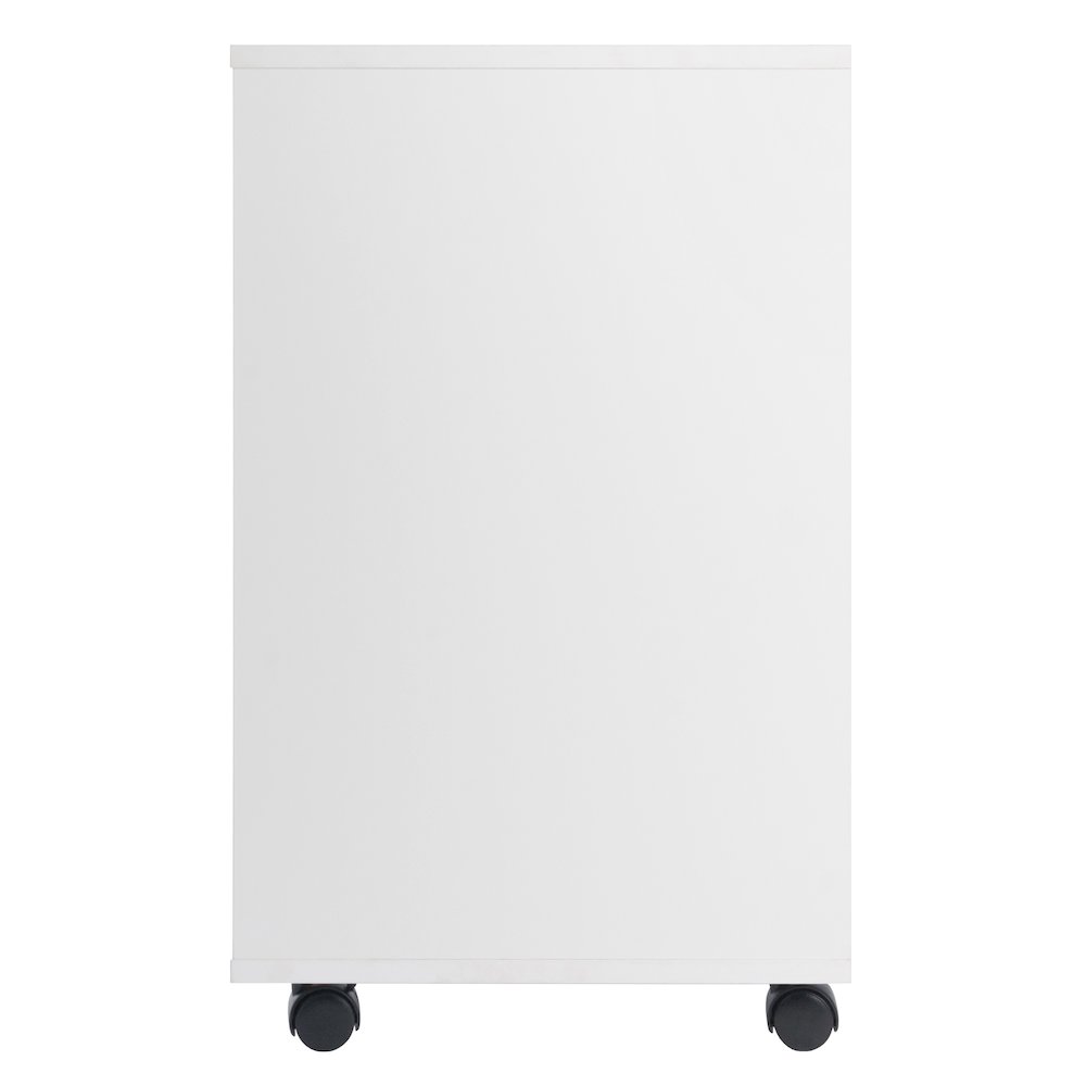 Norfolk 4 Bins, 2 Drawer Mobile Cabinet, White Finish. Picture 2