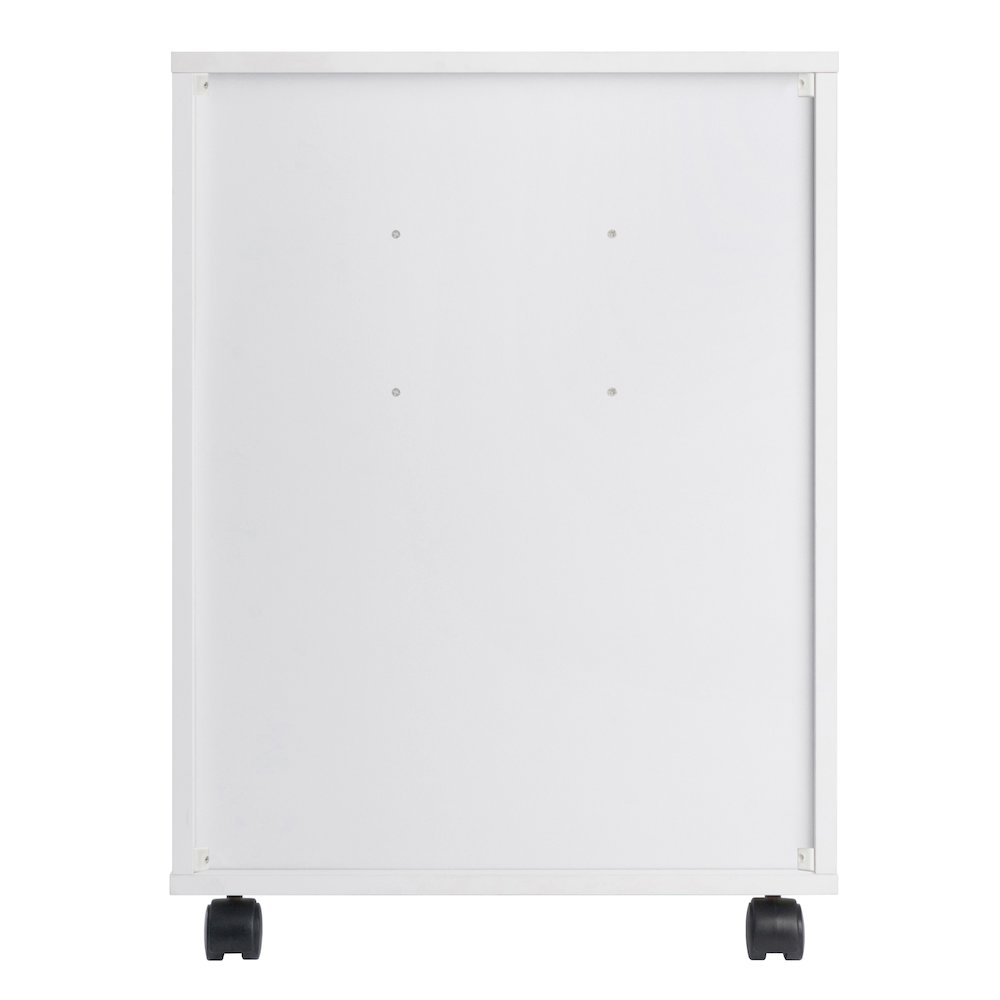 Norfolk 4 Bins, 2 Drawer Mobile Cabinet, White Finish. Picture 3