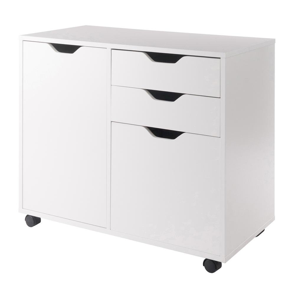 White Small File Cabinet – Mobile Wood Filing Cabinet with Drawers. Picture 1
