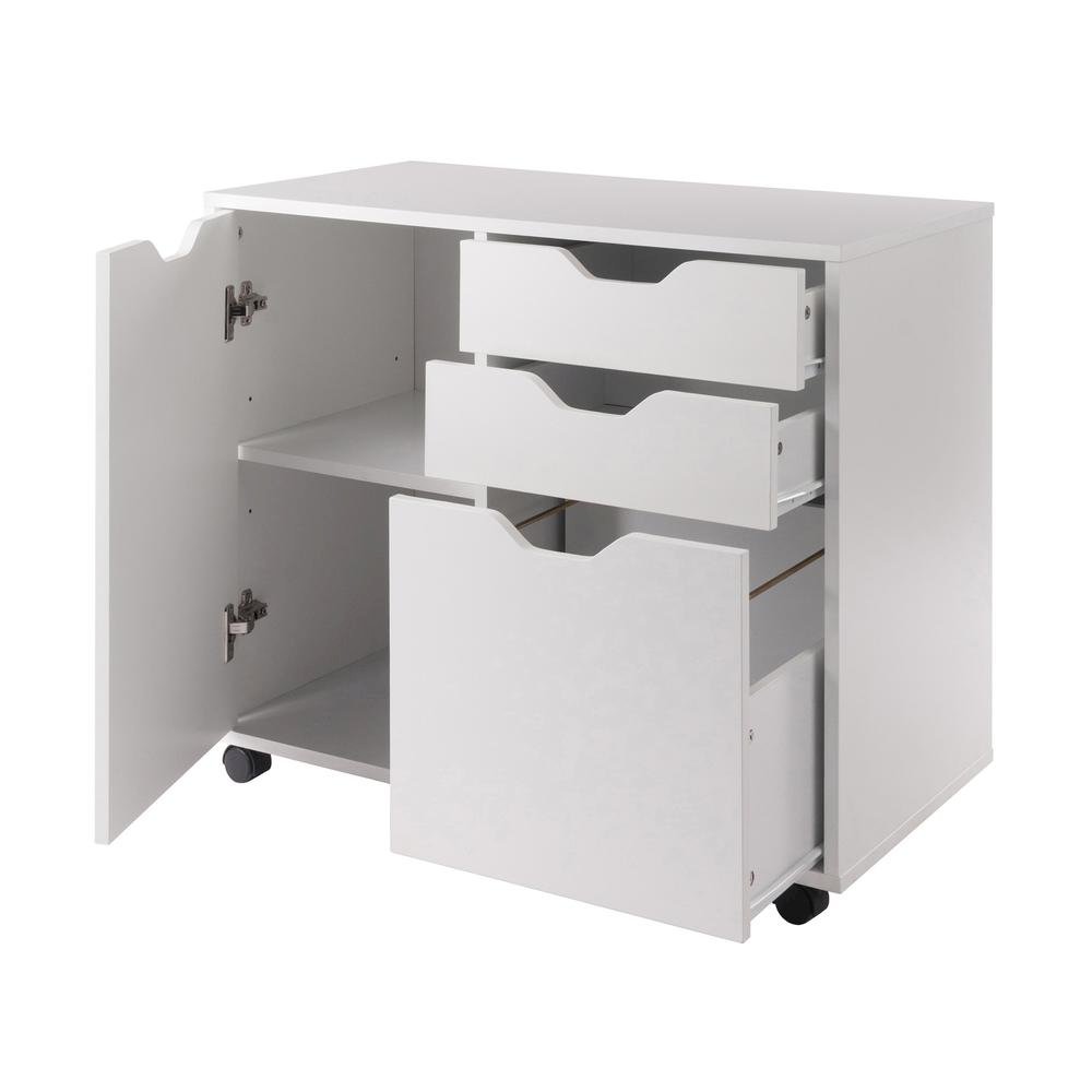 White Small File Cabinet – Mobile Wood Filing Cabinet with Drawers. Picture 5