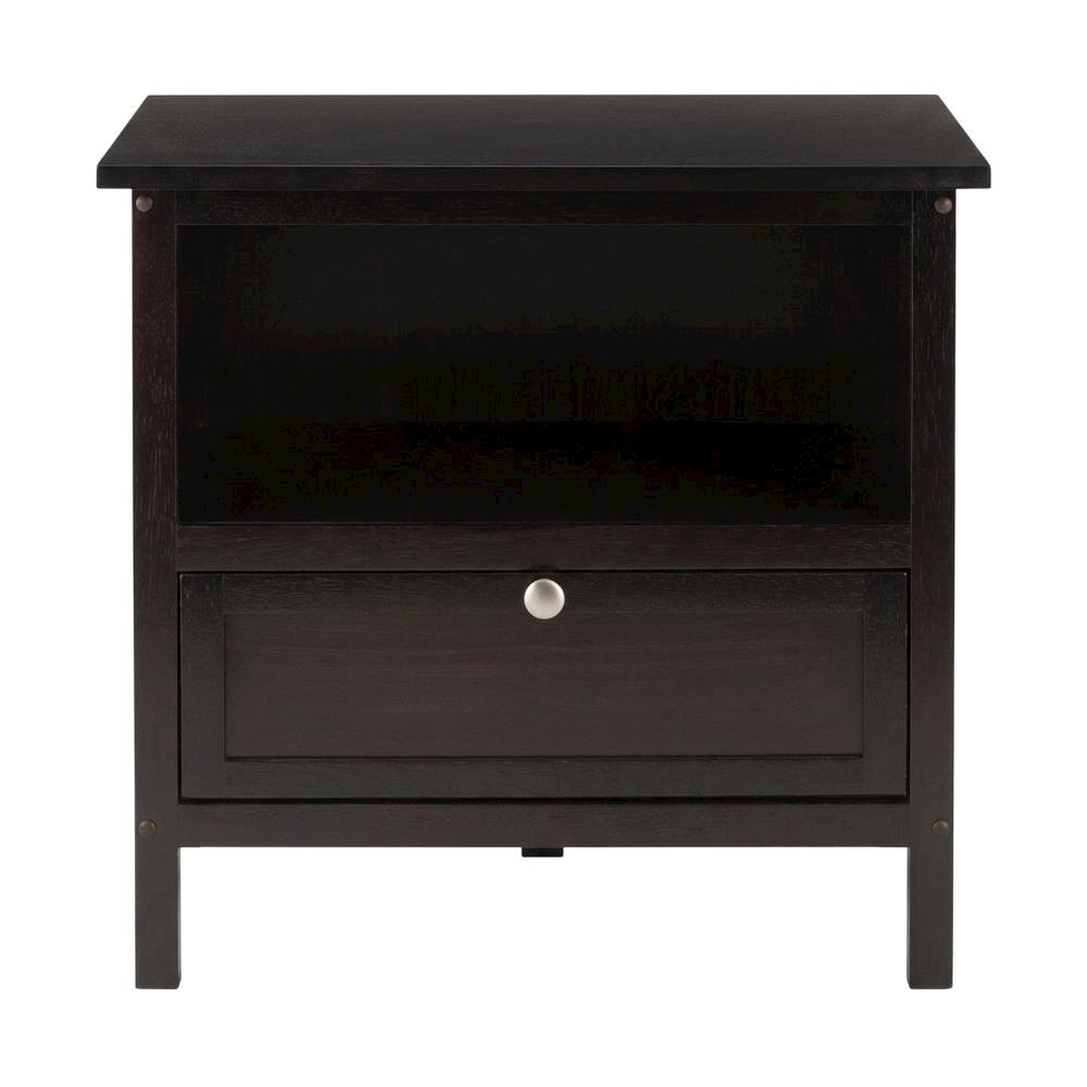 Solid Wood Corner TV Stand With Storage Flip Down Door And Open Shelf. Picture 4