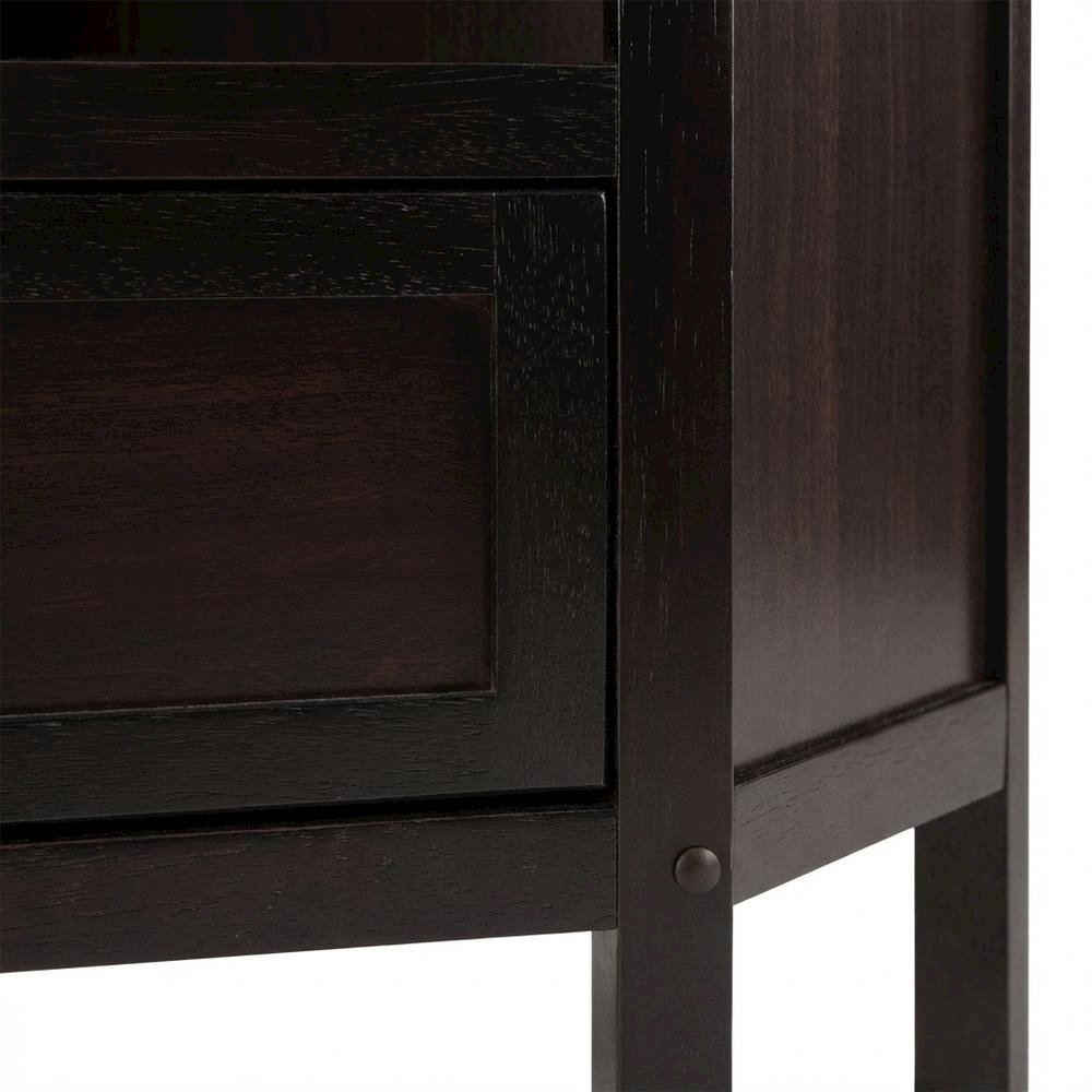 Solid Wood Corner TV Stand With Storage Flip Down Door And Open Shelf. Picture 6