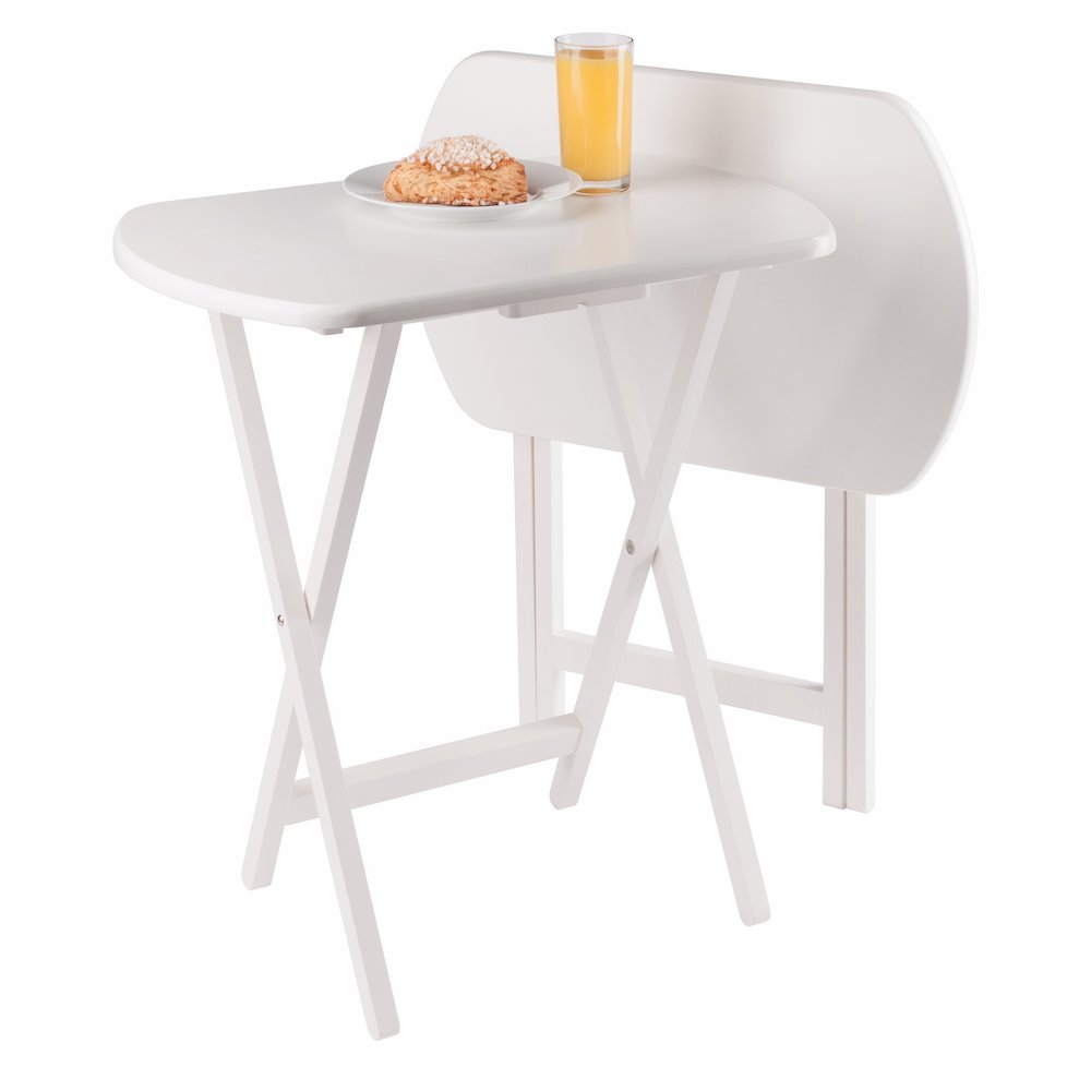 Corbett 2-Pc Oversized Snack Tables, White. Picture 4