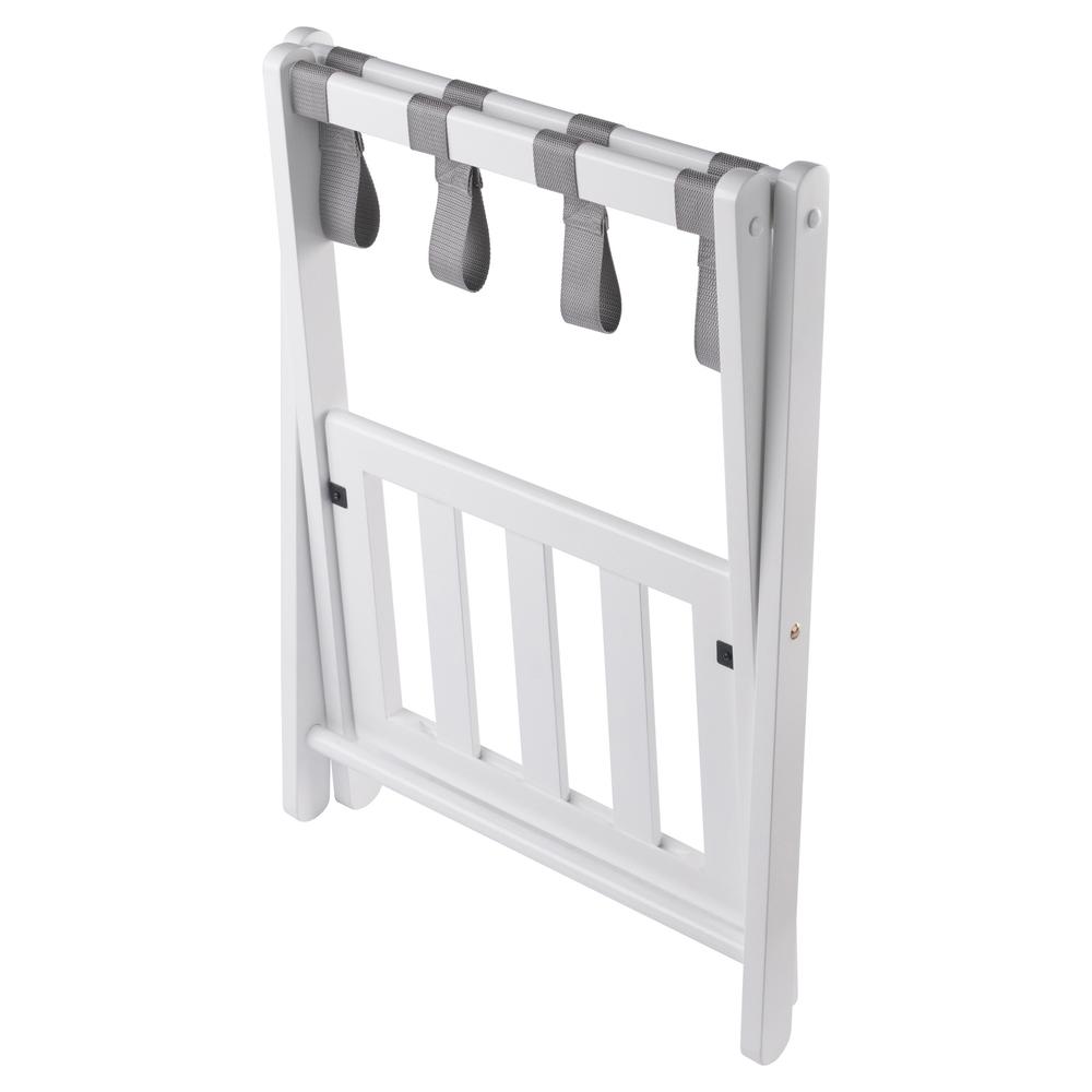 Raya Luggage Rack with Shelf, White. Picture 7