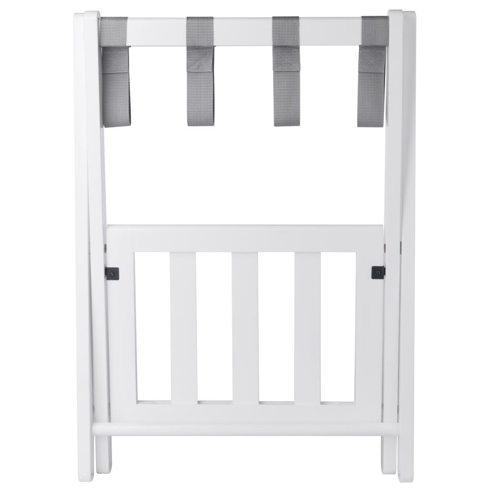 Raya Luggage Rack with Shelf, White. Picture 8