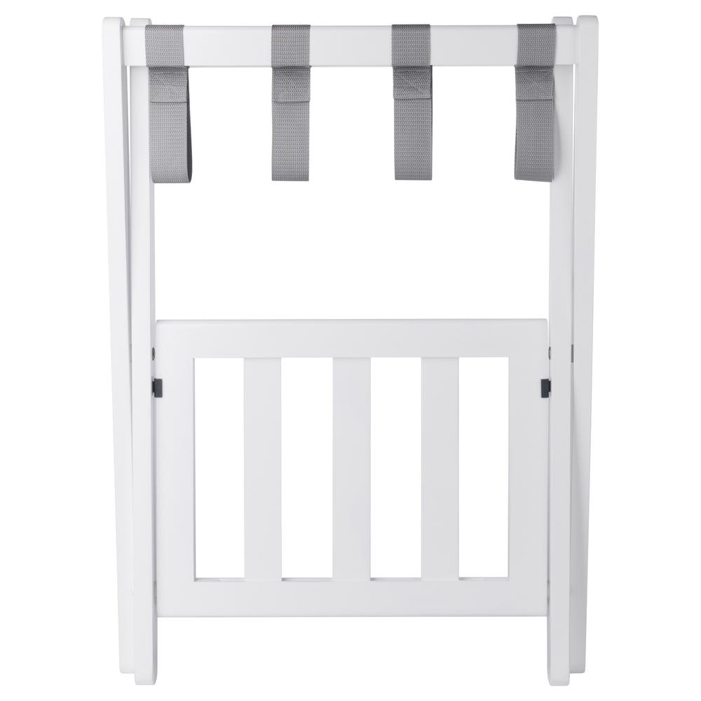Raya Luggage Rack with Shelf, White. Picture 10