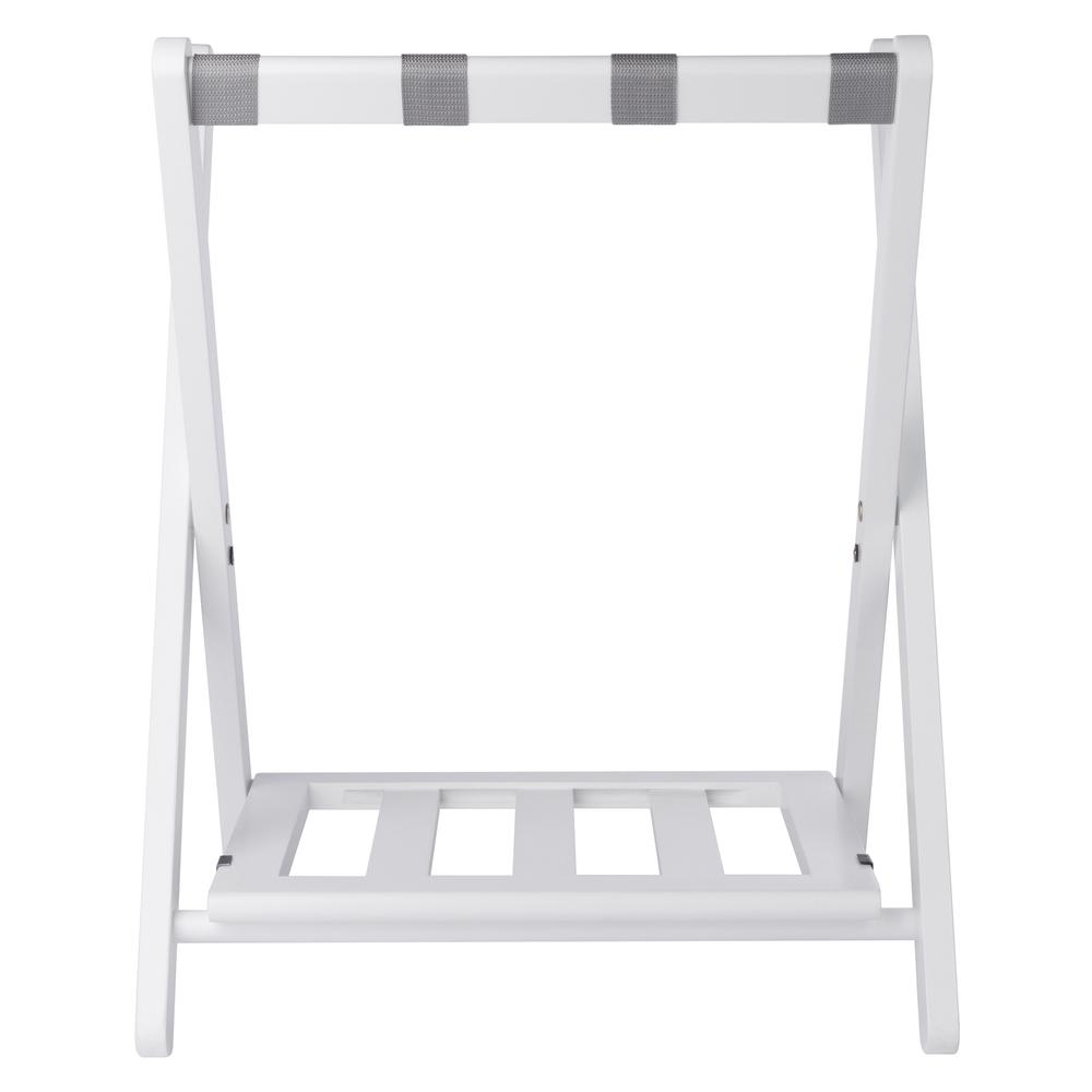 Raya Luggage Rack with Shelf, White. Picture 11