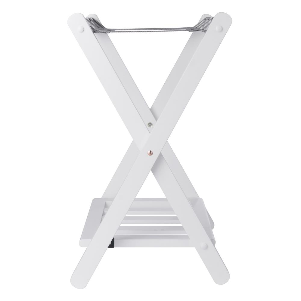 Raya Luggage Rack with Shelf, White. Picture 12