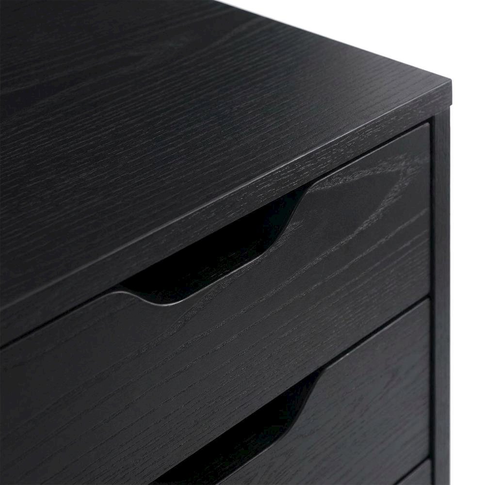 Composite Wood Buffet Cabinet with Open Shelves for Kitchen or Pantry, Black. Picture 6