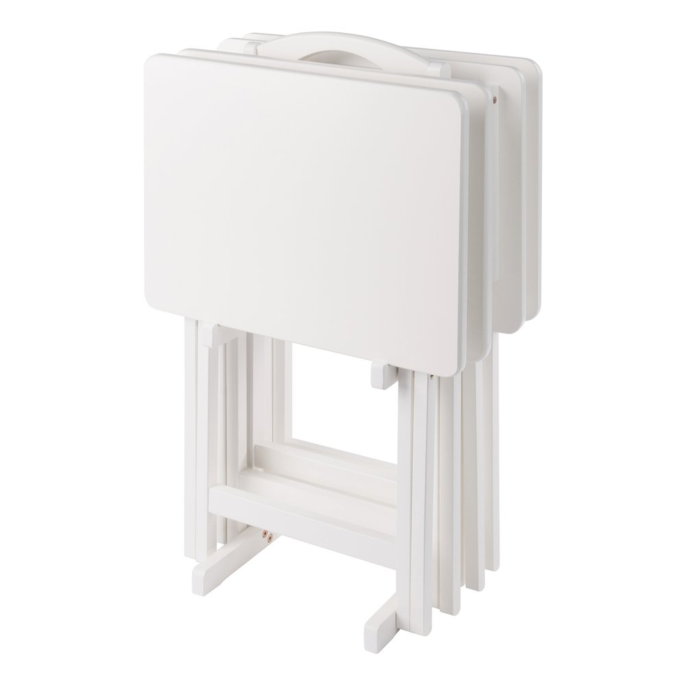 Alex 5-Pc Snack Table Set, White. Picture 15