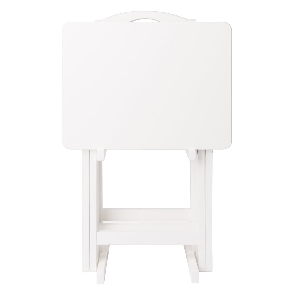 Alex 5-Pc Snack Table Set, White. Picture 2