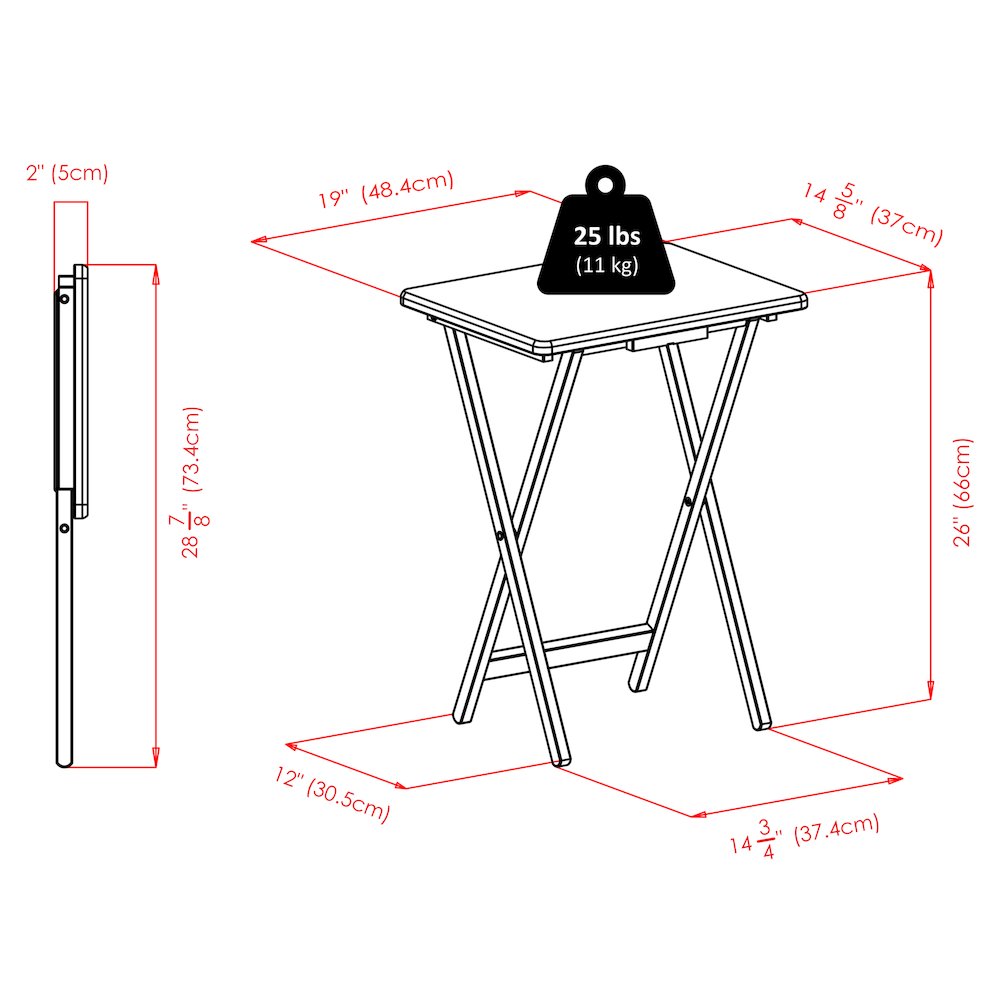 Alex 5-Pc Snack Table Set, White. Picture 13