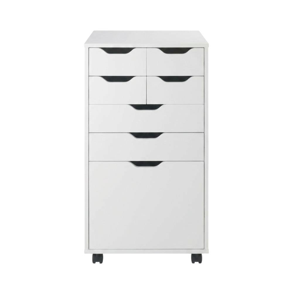 White Tall Mobile Storage Cabinet, Multi-Storage Rolling Pantry. Picture 4