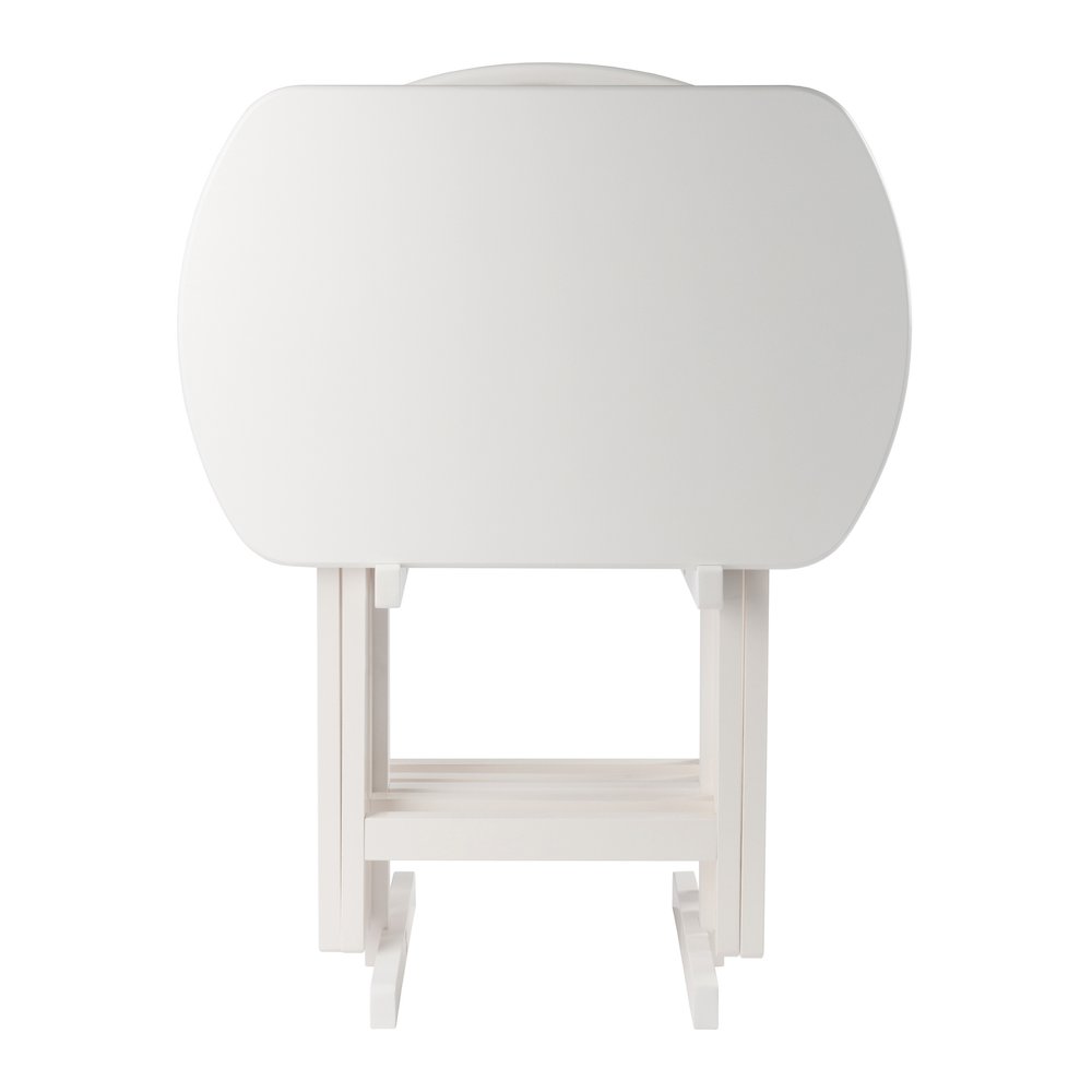 Corbett 5-Pc Oversized Snack Table Set, White. Picture 5