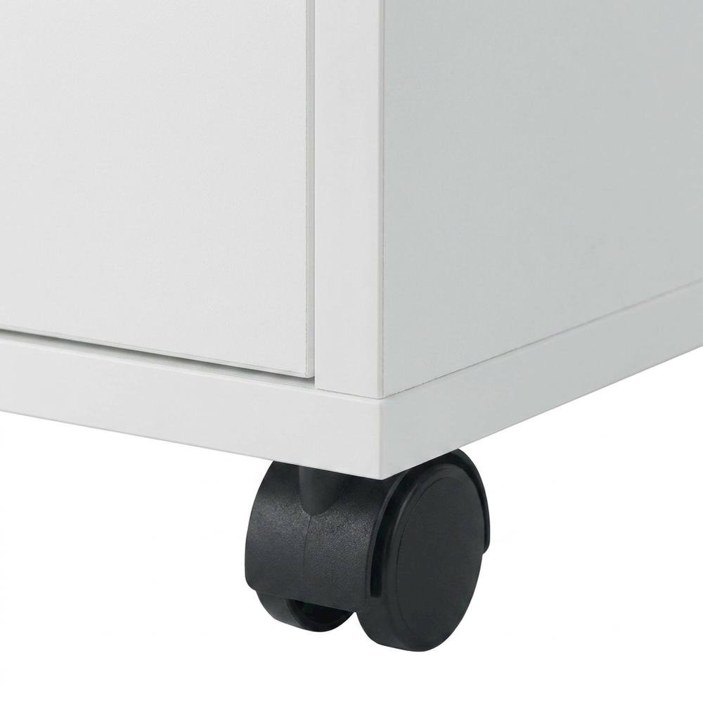 White Tall Mobile Storage Cabinet, Multi-Storage Rolling Pantry. Picture 5