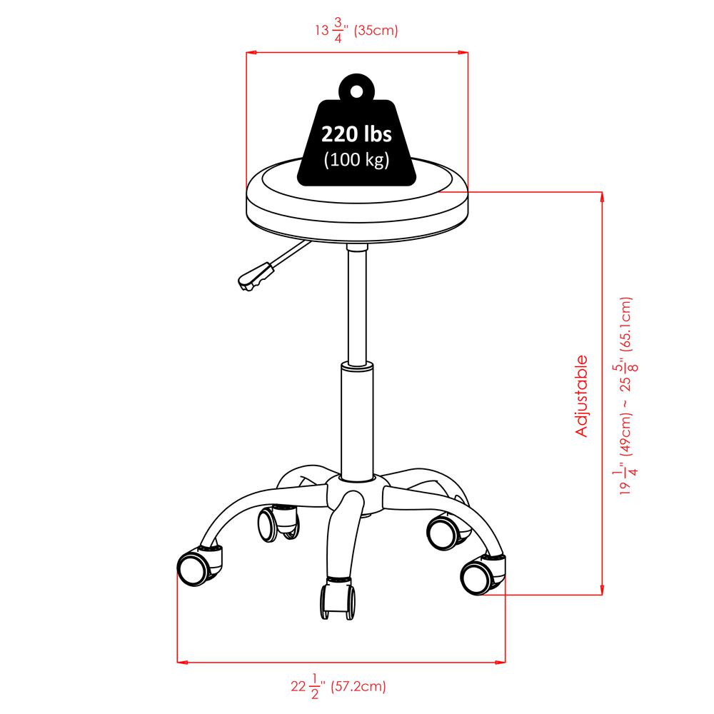 Clyde Adjustable Cushion Seat Swivel Stool, Charcoal and Chrome. Picture 4