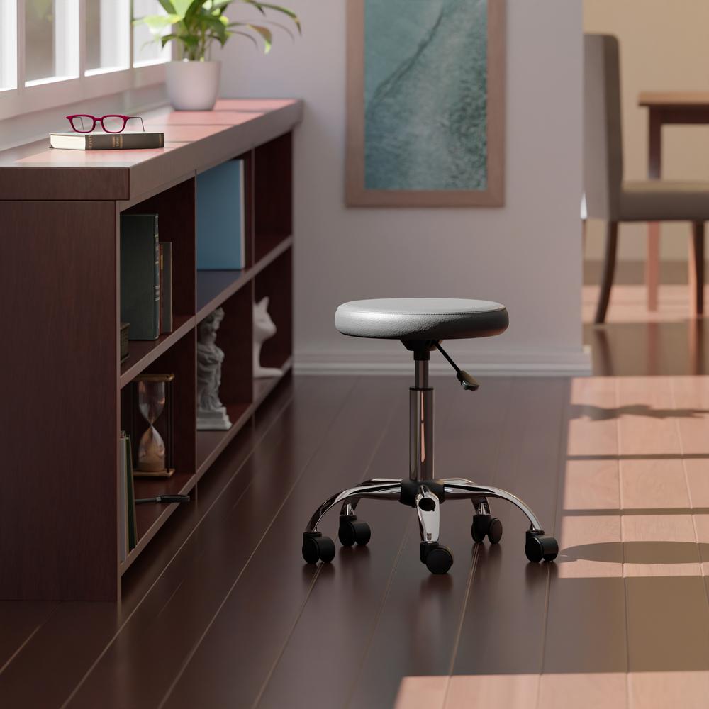 Clyde Adjustable Cushion Seat Swivel Stool, Charcoal and Chrome. Picture 12