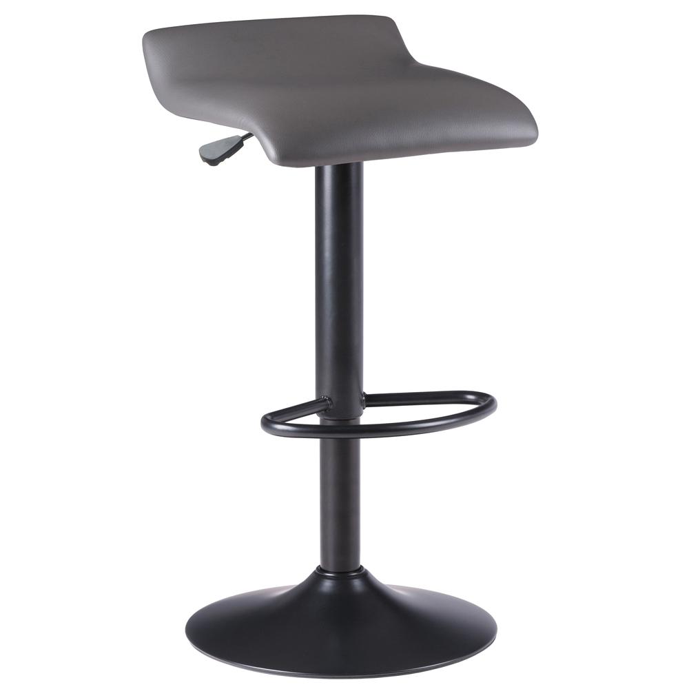 Tarah Adjustable Swivel Stools, 2-Pc Set, Black & Slate Gray. Picture 2