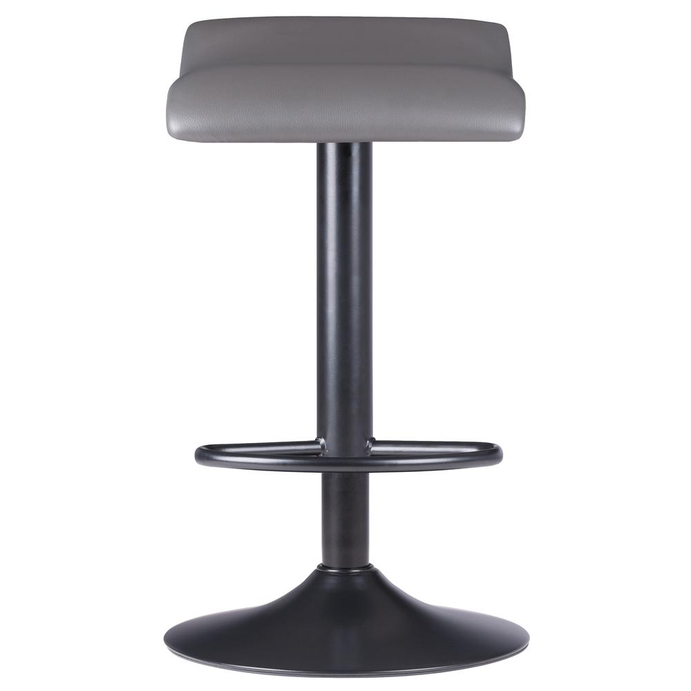 Tarah Adjustable Swivel Stools, 2-Pc Set, Black & Slate Gray. Picture 3