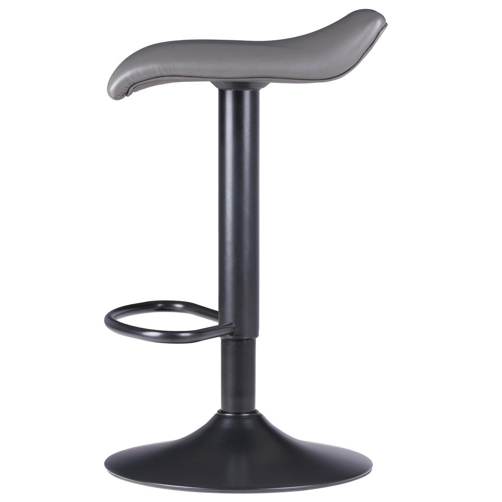 Tarah Adjustable Swivel Stools, 2-Pc Set, Black & Slate Gray. Picture 4