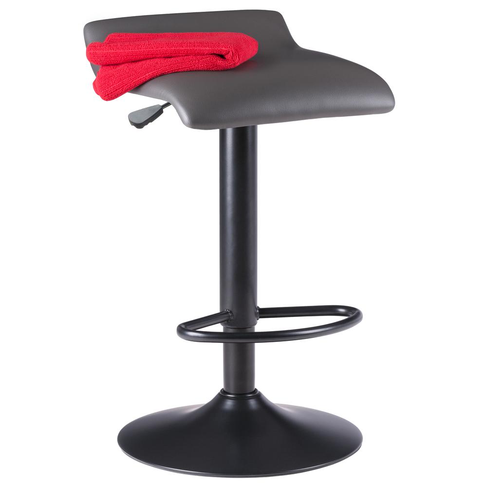 Tarah Adjustable Swivel Stools, 2-Pc Set, Black & Slate Gray. Picture 5