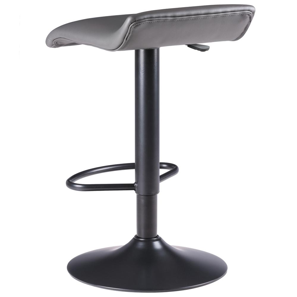 Tarah Adjustable Swivel Stools, 2-Pc Set, Black & Slate Gray. Picture 7