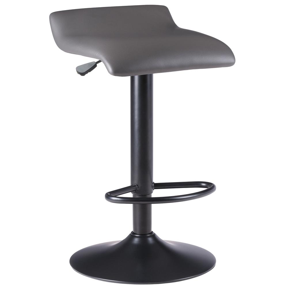 Tarah Adjustable Swivel Stools, 2-Pc Set, Black & Slate Gray. Picture 8