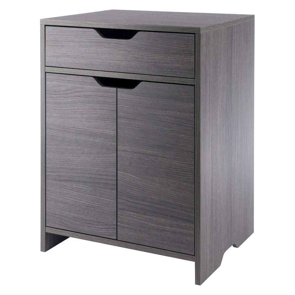Nova 1-Drawer Storage Cabinet, Charcoal. Picture 1
