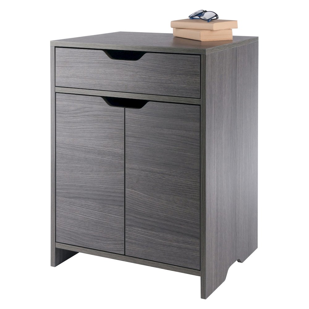 Nova 1-Drawer Storage Cabinet, Charcoal. Picture 6